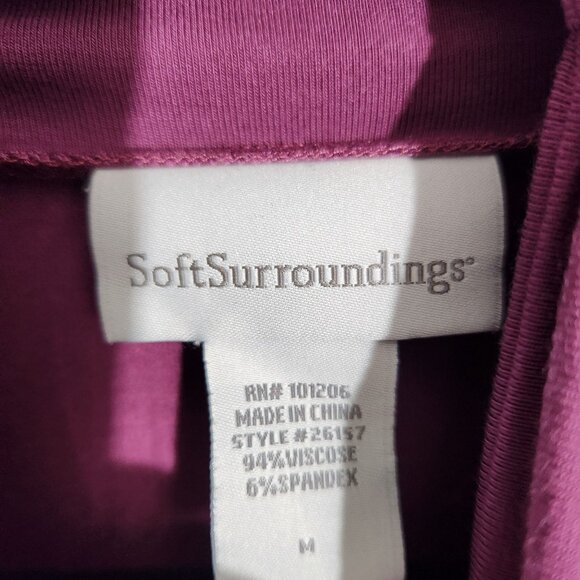 Soft Surroundings Dress Runched Purple Long Sleeve Cowl Neck Medium - Picture 2 of 11